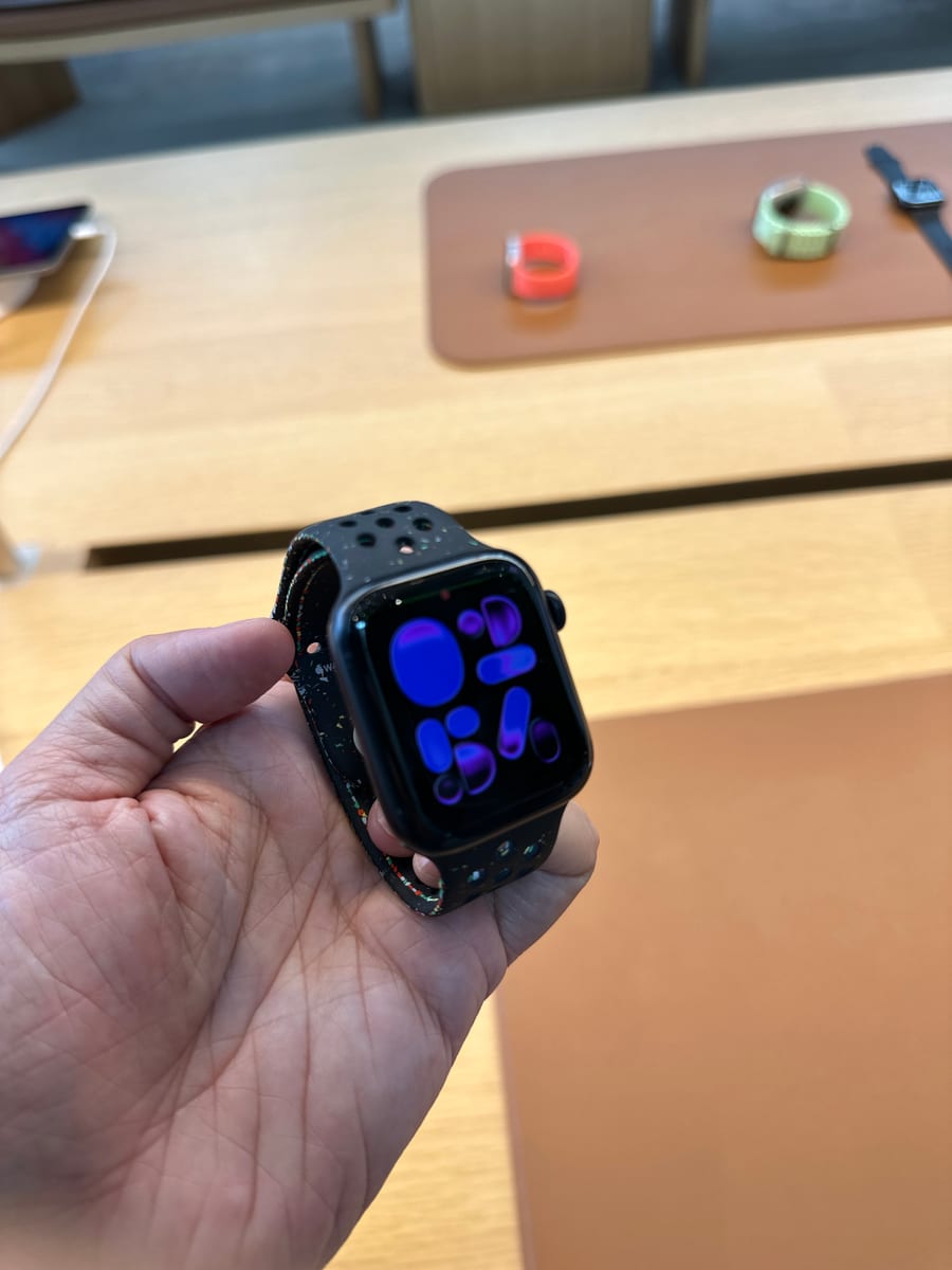 Black aluminium on a Nike Sport Band