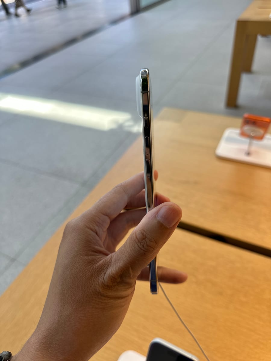 Seen edge-on, the titanium band all but disappears