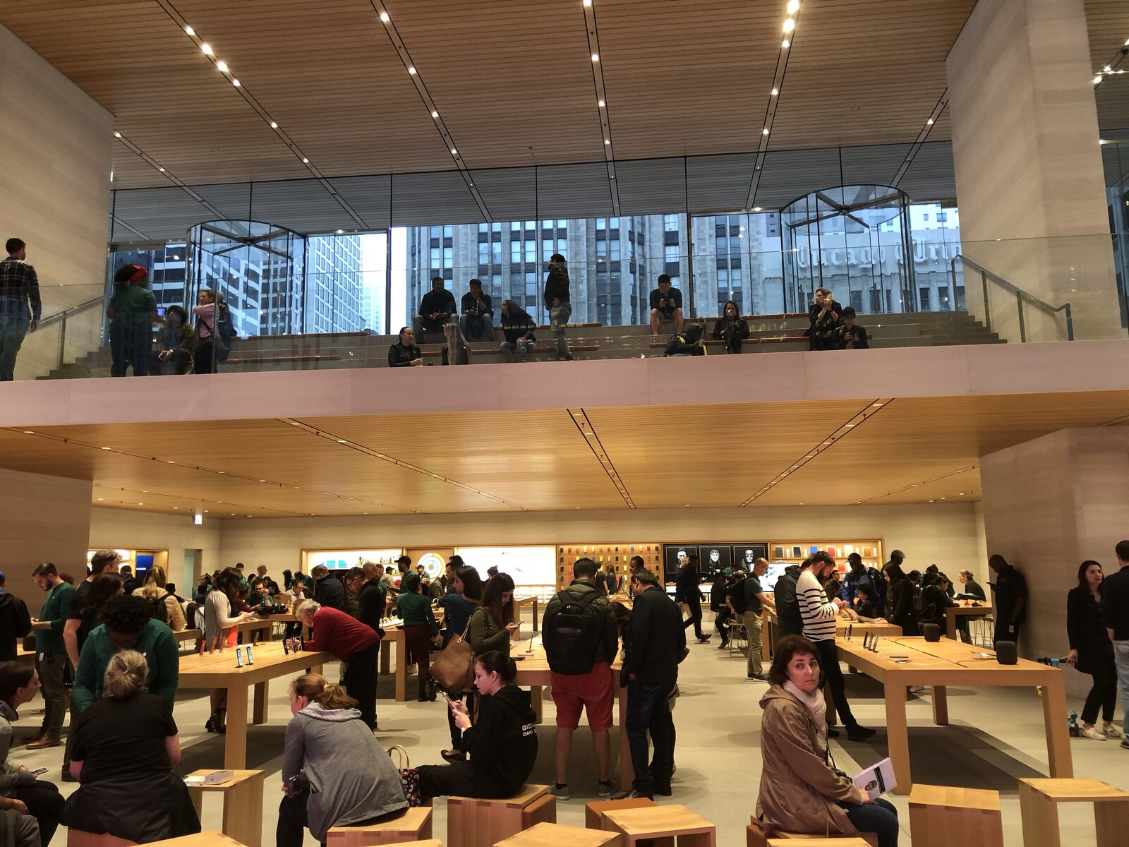 The upper gallery, out over Pioneer Court.